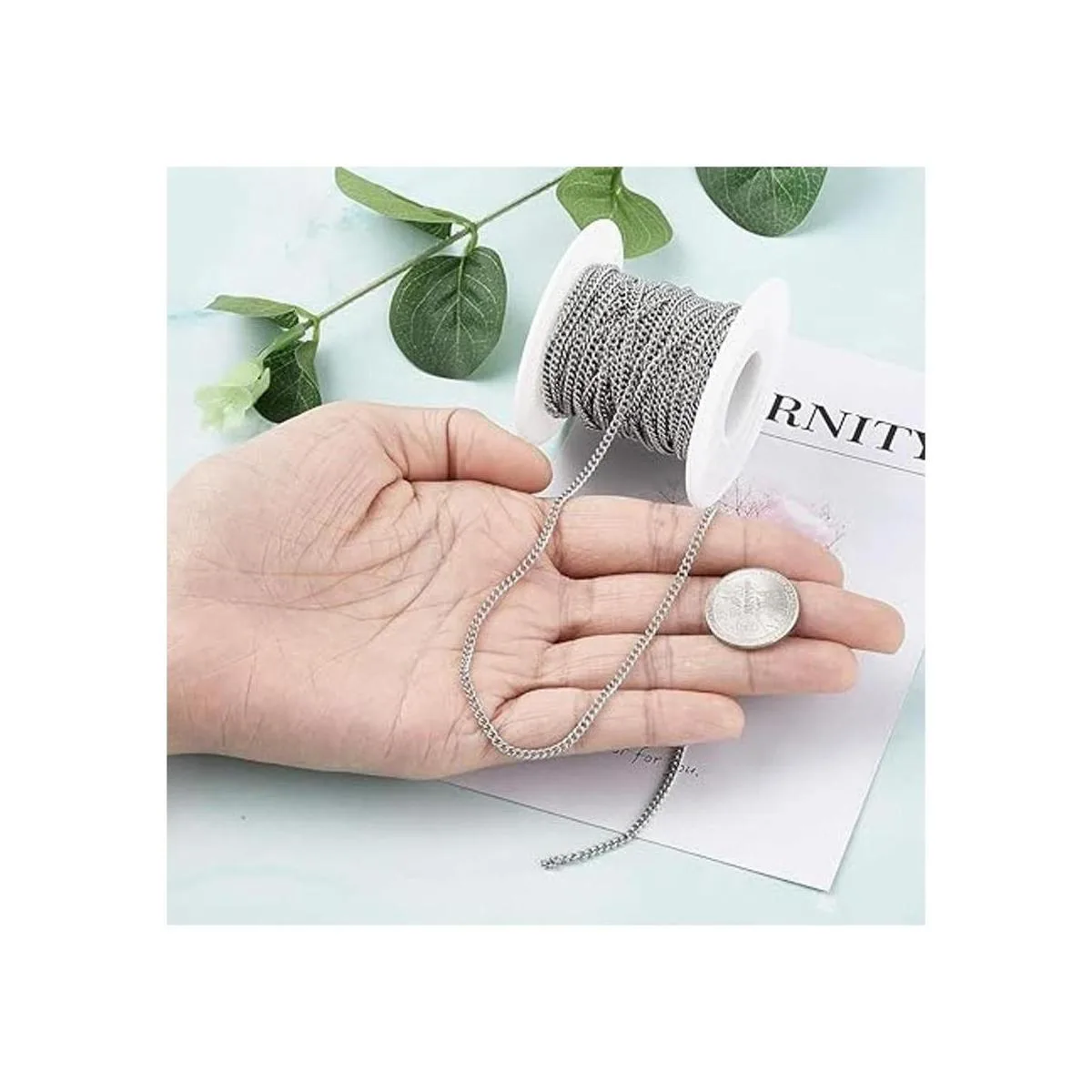 Pandahall Cadenas de acero inoxidable 304 sin soldar_5