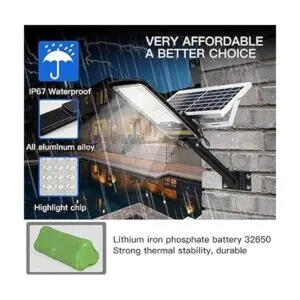 RuoKid Lámpara solar de calle de 80 W 84 LED de 1500 lm_6