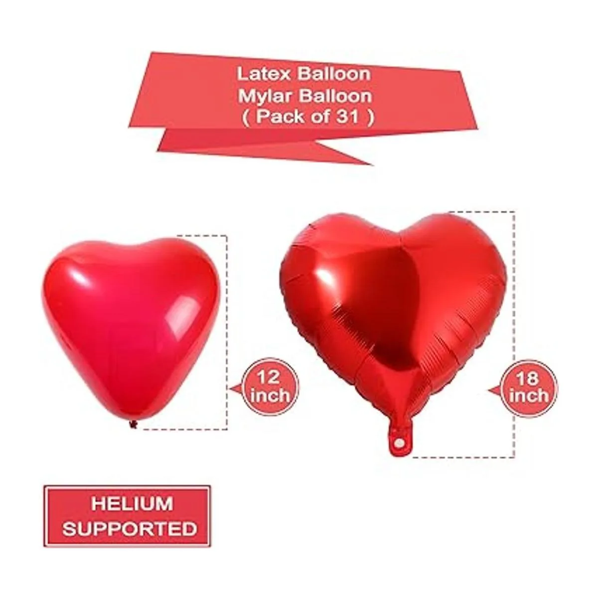 Golray Paquete de 40 globos y globos de corazón con 1000_2