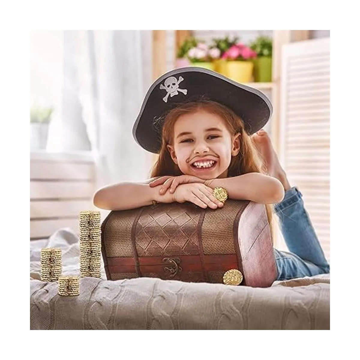 Monedas piratas de metal Juego de 100 monedas de tesoro_5