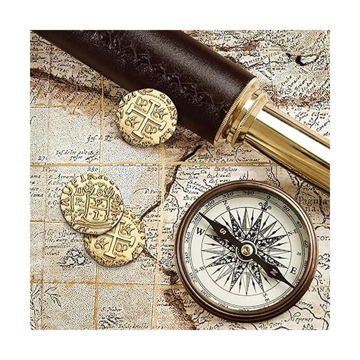 Monedas piratas de metal Juego de 100 monedas de tesoro_4