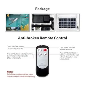 RuoKid Lámpara solar de calle de 80 W 84 LED de 1500 lm_2