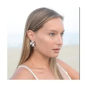 Mariell Pendientes colgantes de oro rosa hechos a mano_4