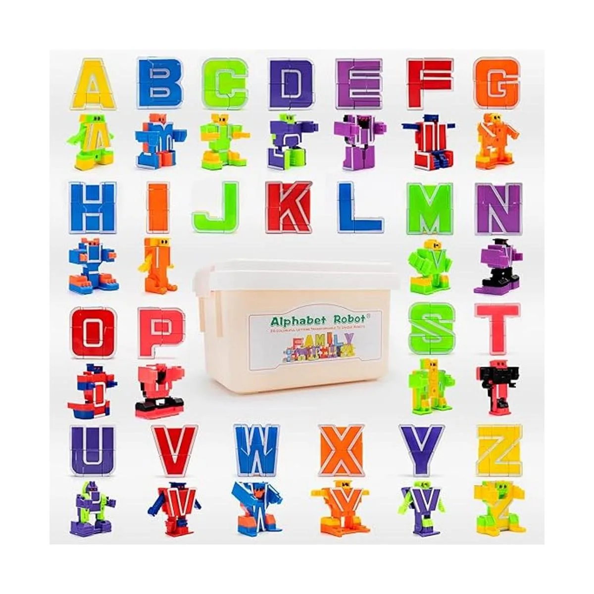26 Piezas Alfabeto Robot Transformación Figura de Acción_1
