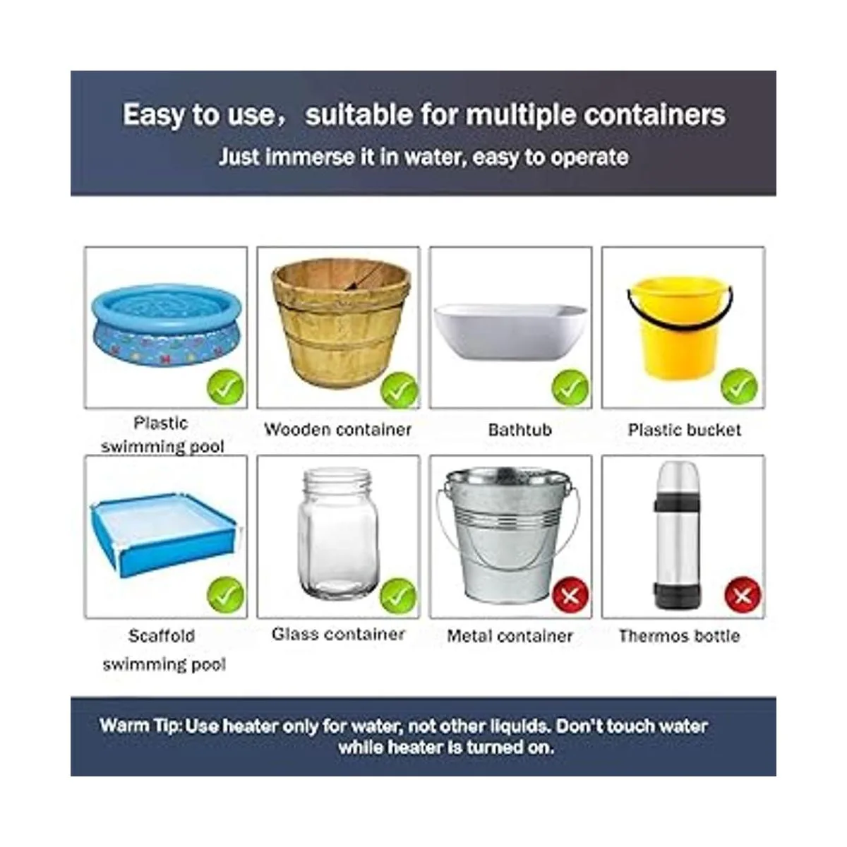 Calentador de agua eléctrico portátil de 10 pulgadas de_3