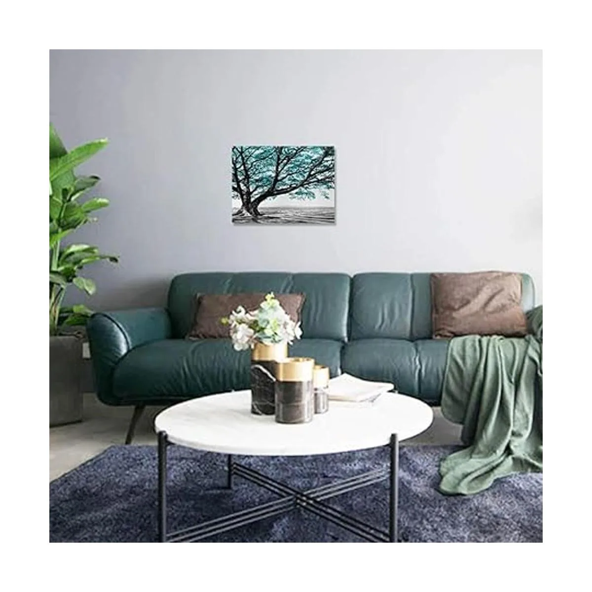 Decoración de baño rústica verde azulado para el hogar