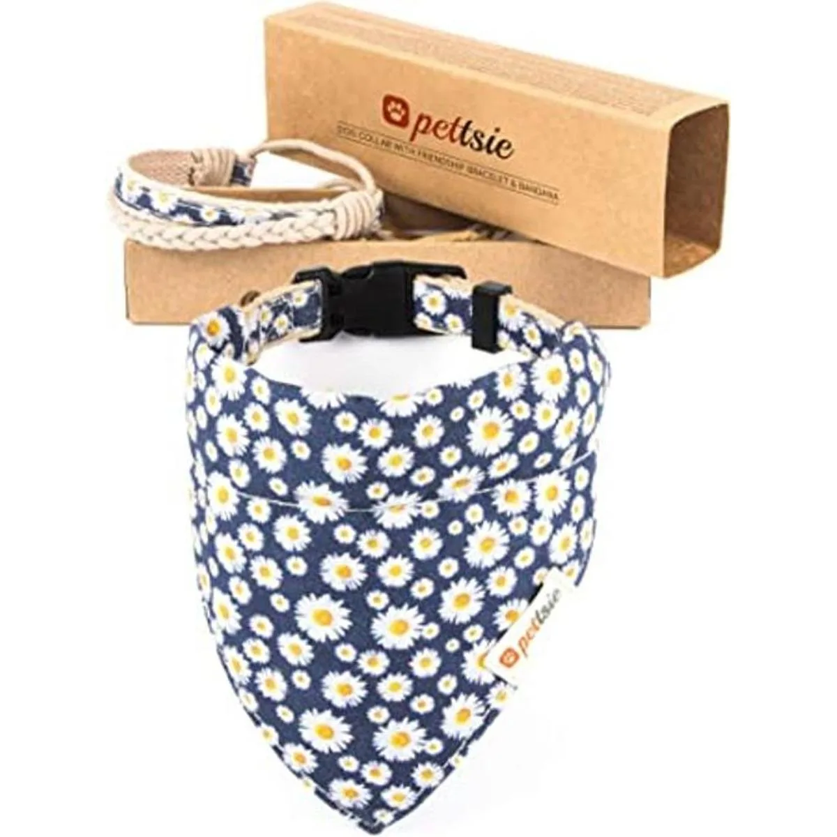 Pettsie Collar de perro y bandana a juego y pulsera de_1