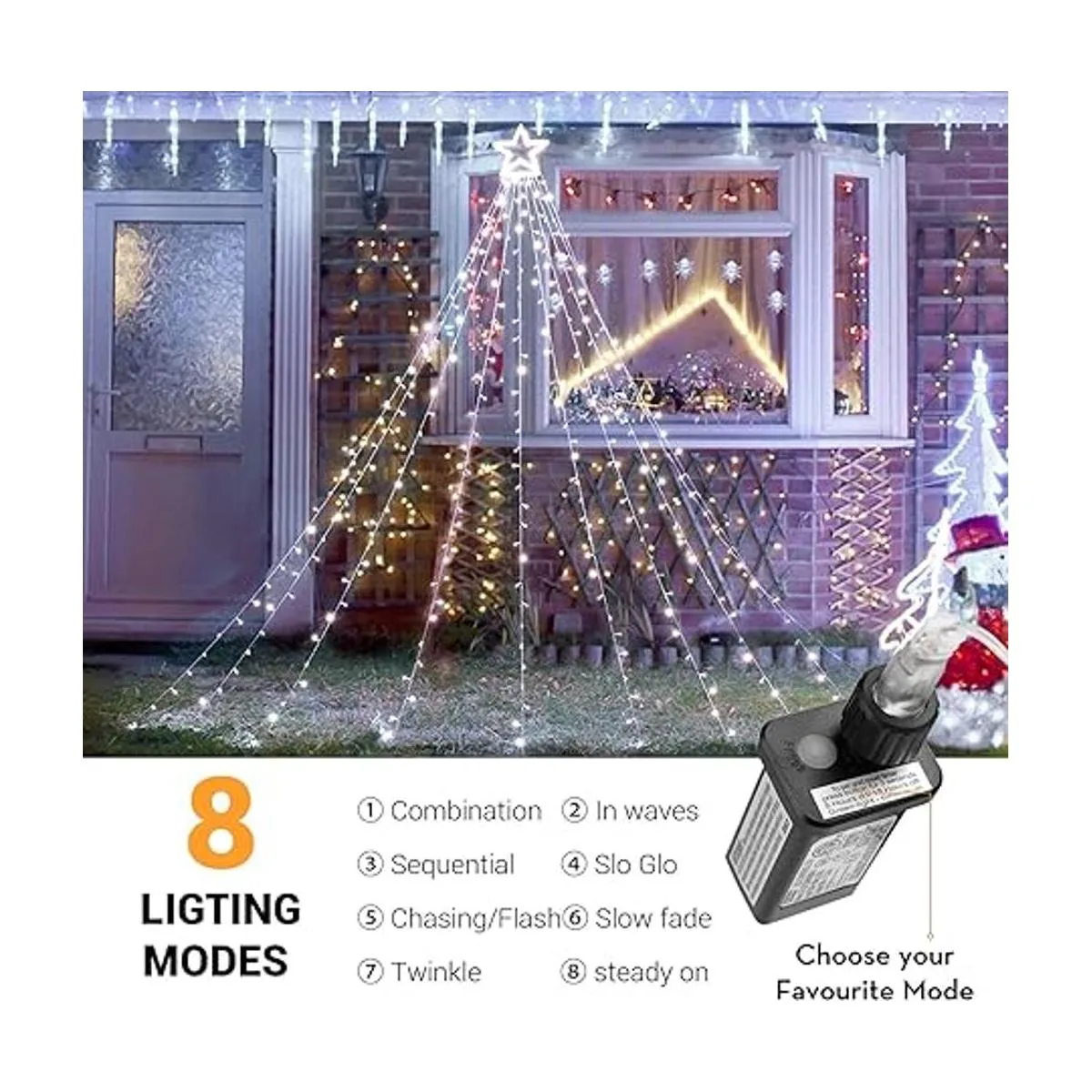 Toodour Luces de Navidad 317 luces LED de 10 x 9 pies_2