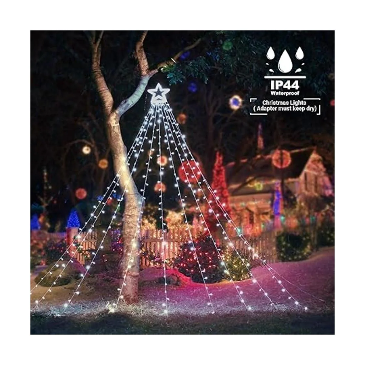Toodour Luces de Navidad 317 luces LED de 10 x 9 pies_3