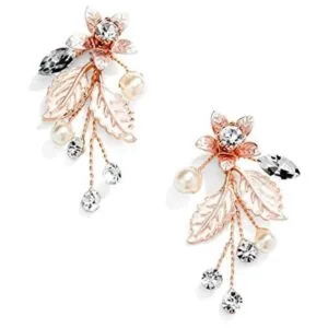 Mariell Pendientes colgantes de oro rosa hechos a mano_1