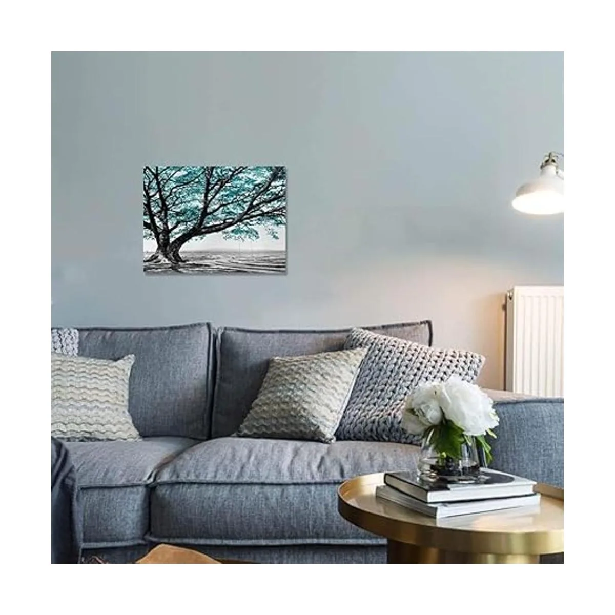 Decoración de baño rústica verde azulado para el hogar