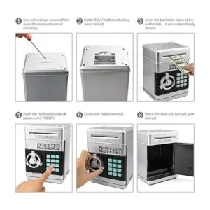 Setibre Alcancía caja de ahorro de dinero electrónica con_5