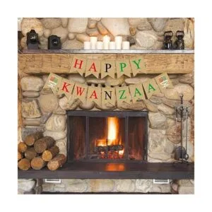 Rainlemon Yute Arpillera Feliz Kwanzaa Banner rústico_4