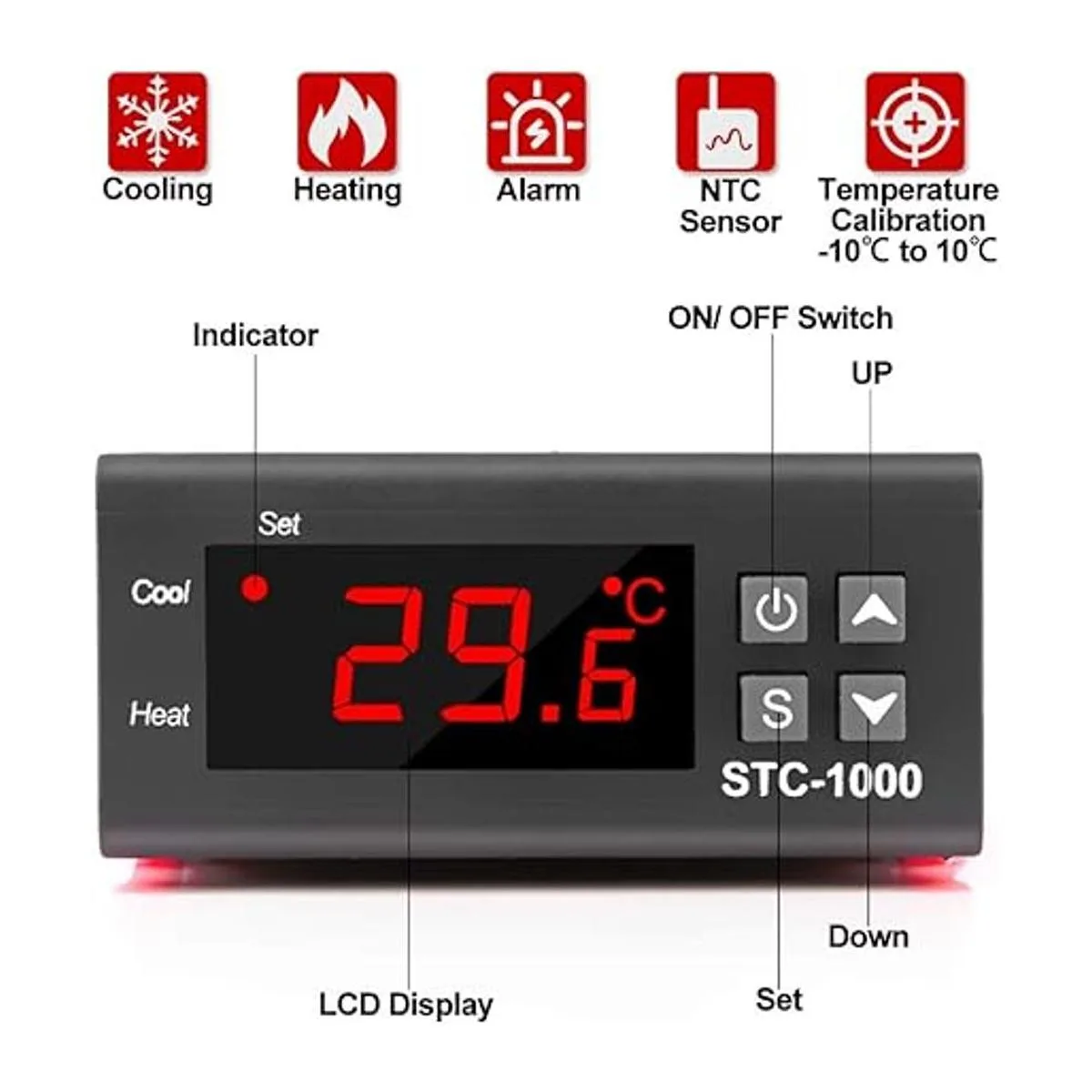 Controlador de temperatura digital termopar CA 110 220 V_3
