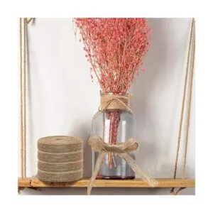 4 rollos de tela de arpillera natural con cinta de