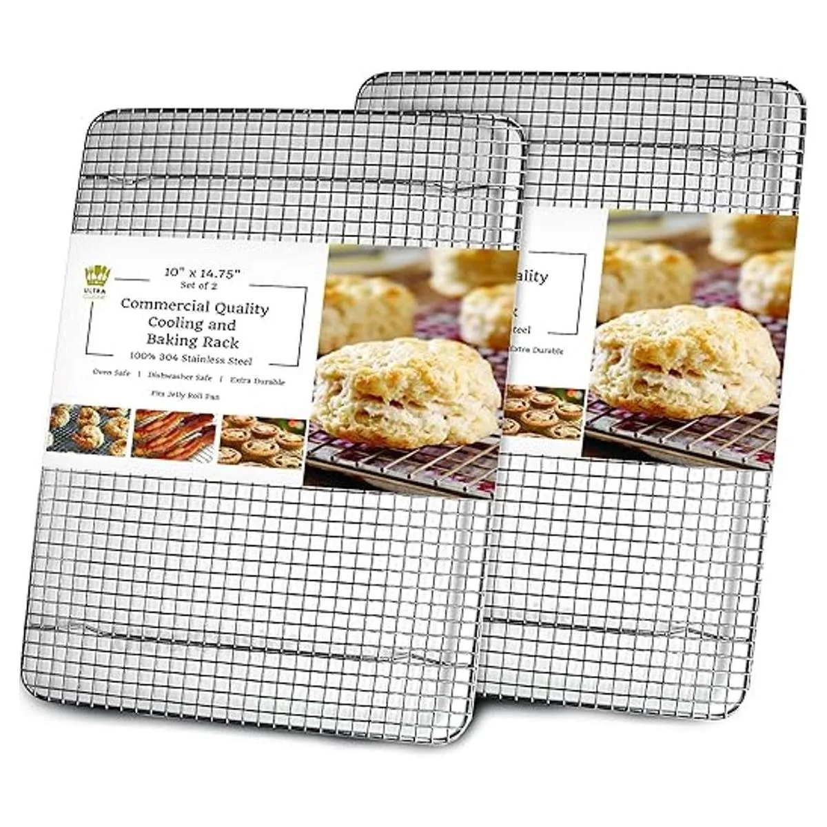 Juego de 2 estantes de refrigeración y horneado 100_1