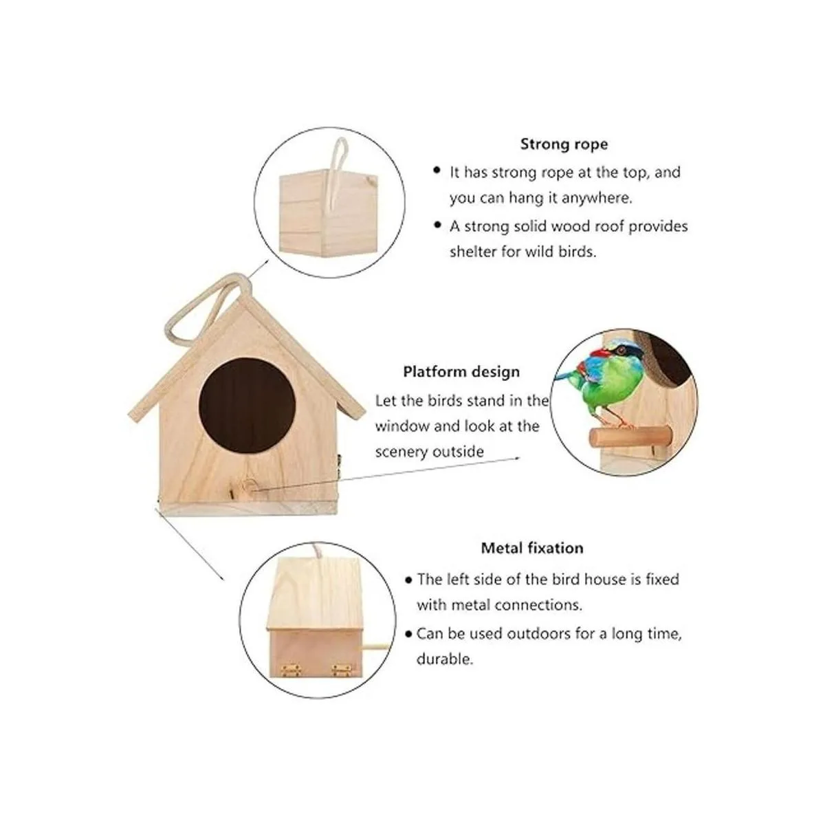Tfwadmx Wren Casa de pájaros para colgar paquete de 2_2