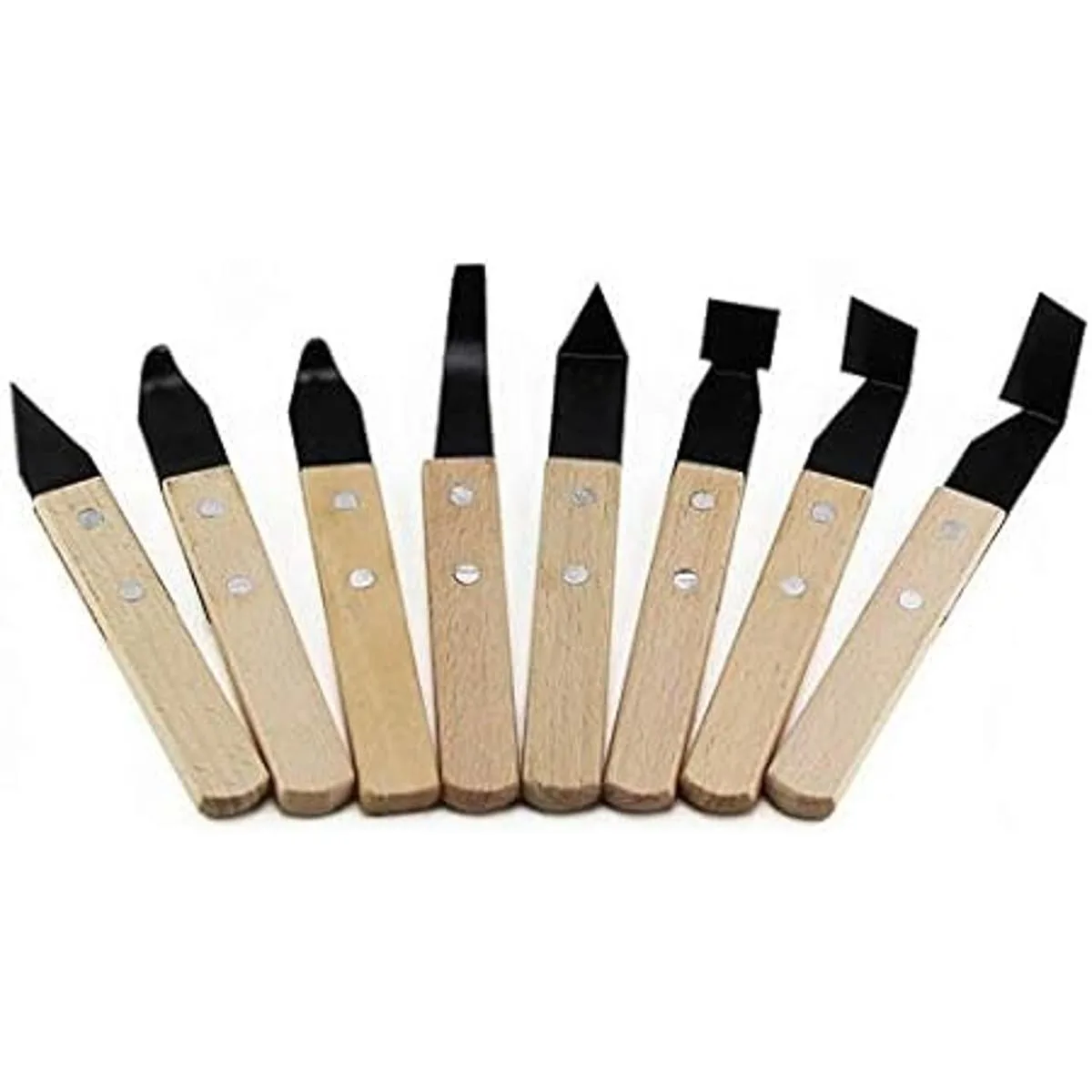 Juego de 8 herramientas de cerámica con mango de madera_4