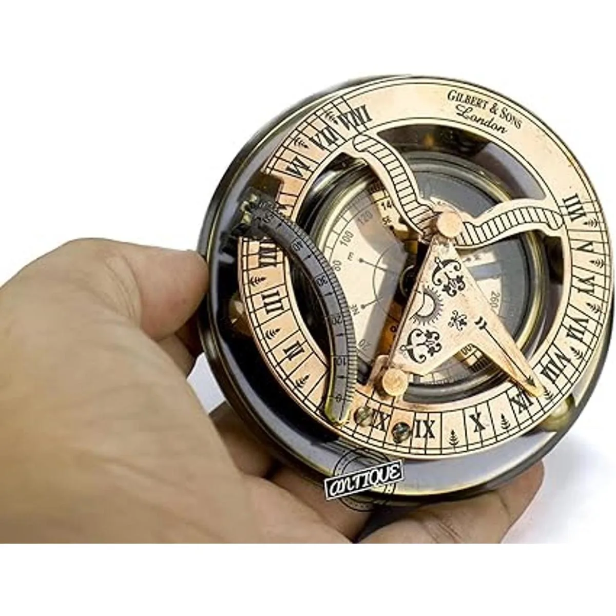 AV Sundial Brújula Reloj náutico de latón regalos_1