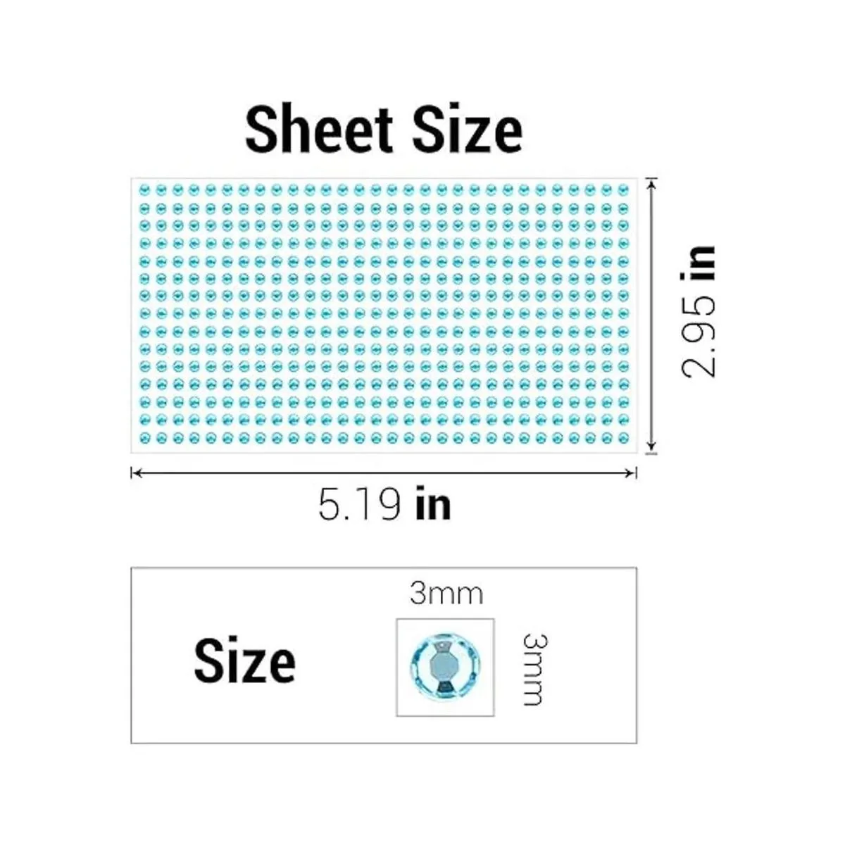 Gartful Hojas de diamantes de imitación de 0.118 in para_3