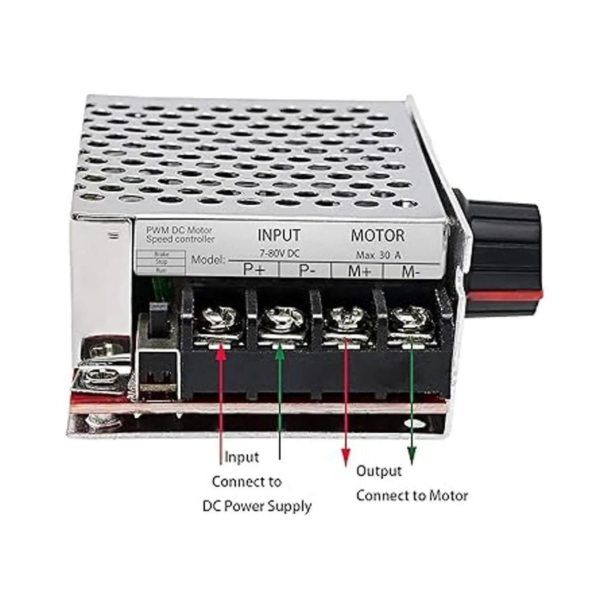 Interruptor controlador de velocidad del motor PWM DC de