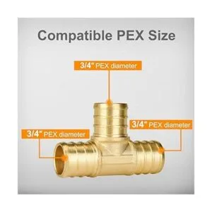 SUNGATOR 34 pulgadas PEX Tee de latón 34 pulgadas x 34_2