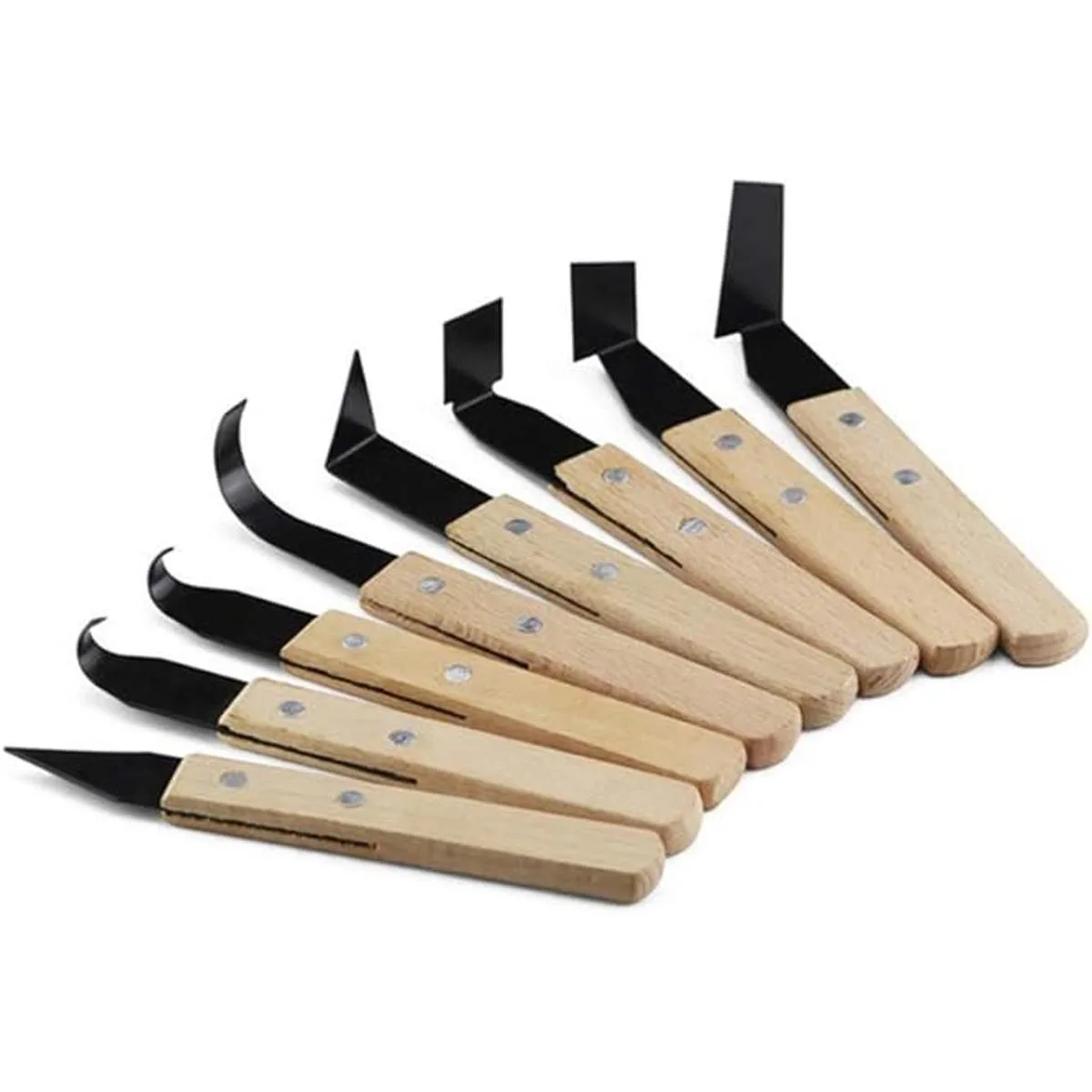 Juego de 8 herramientas de cerámica con mango de madera_1