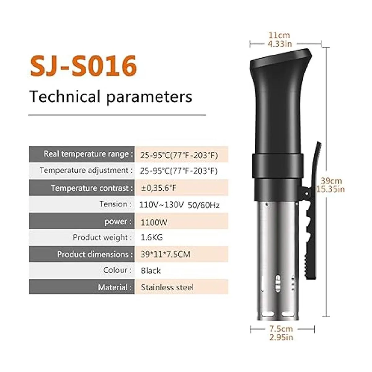 Fityou Sous Vide Cooker Circulador de inmersión térmica_5