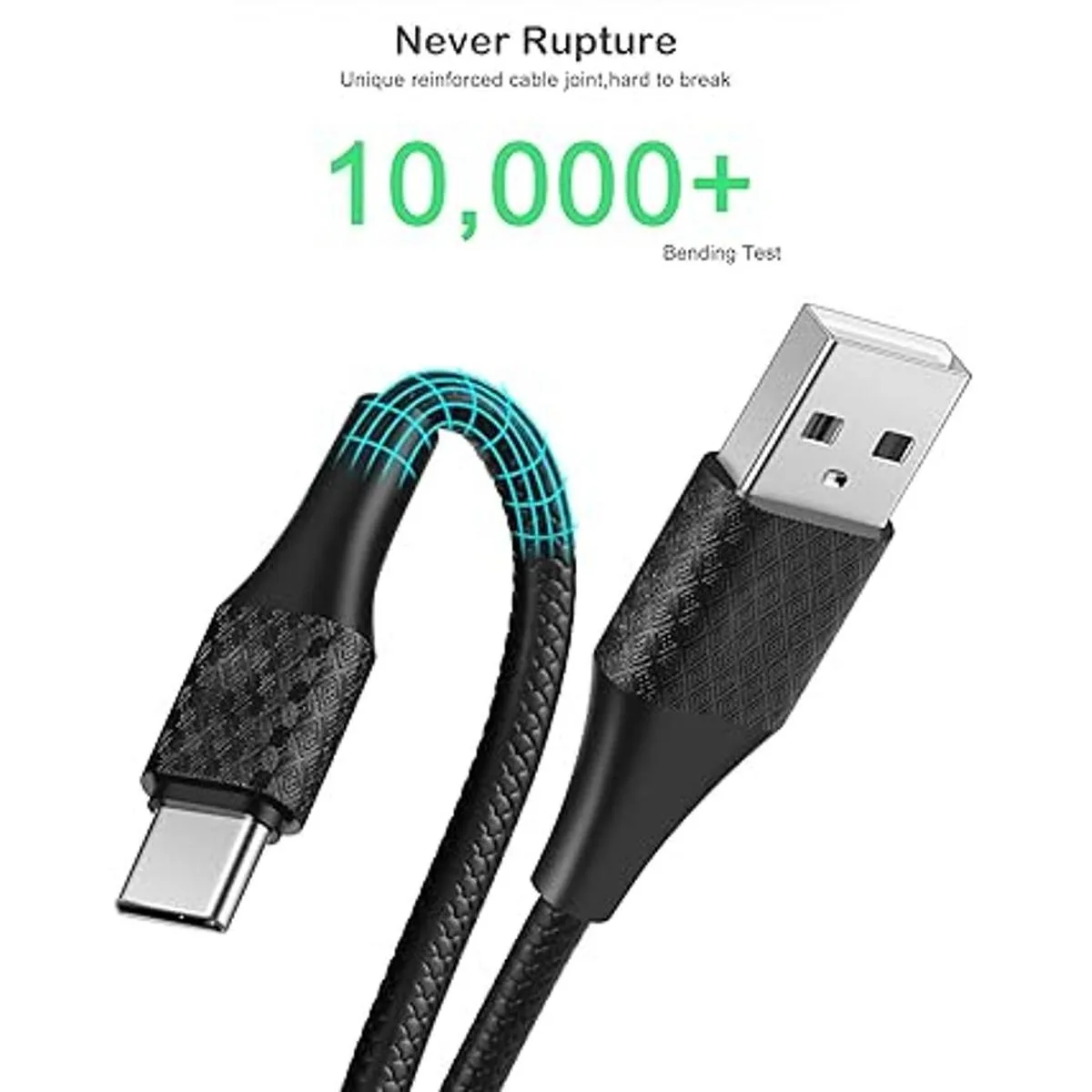 Cable cargador USB tipo C largo de carga rápida 6 pies 5_2