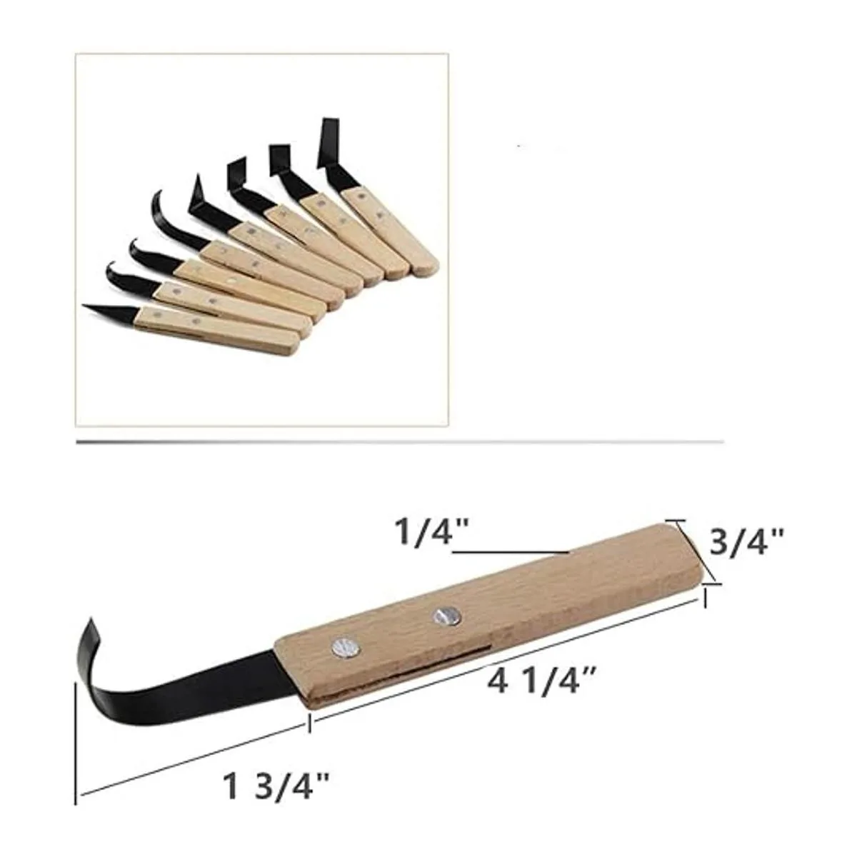 Juego de 8 herramientas de cerámica con mango de madera_2