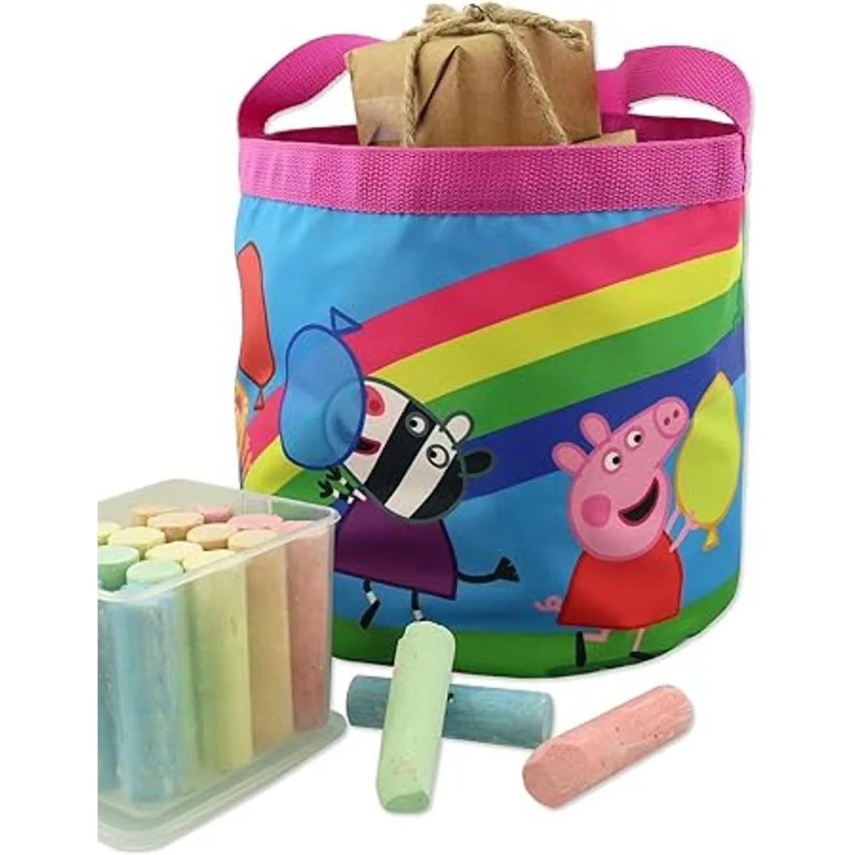 Peppa Pig Bolso de mano plegable de nylon del cubo del_4
