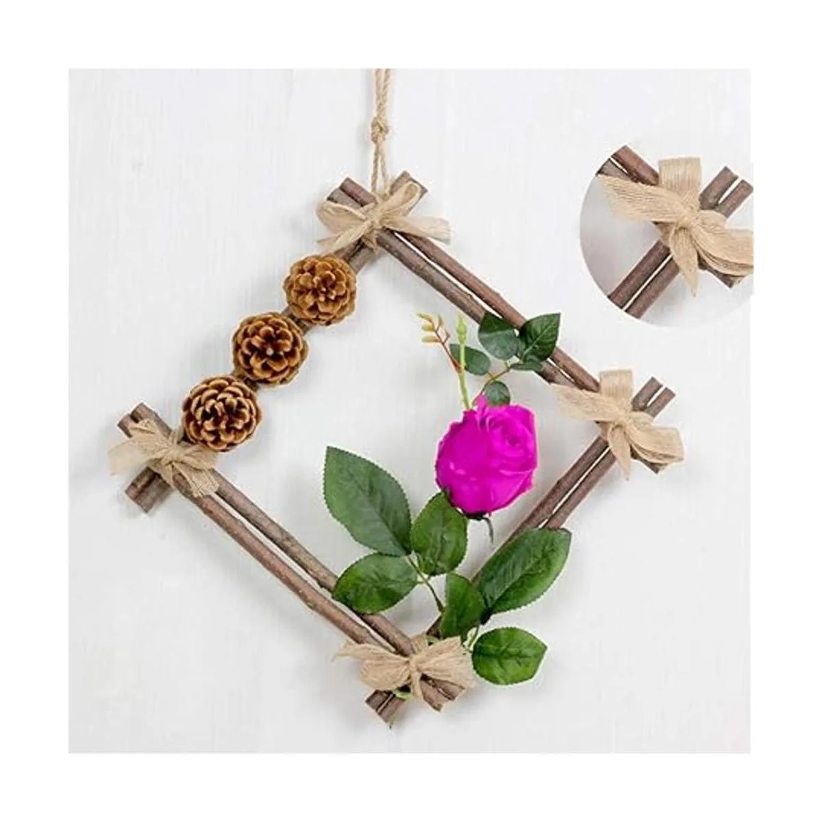 4 rollos de tela de arpillera natural con cinta de