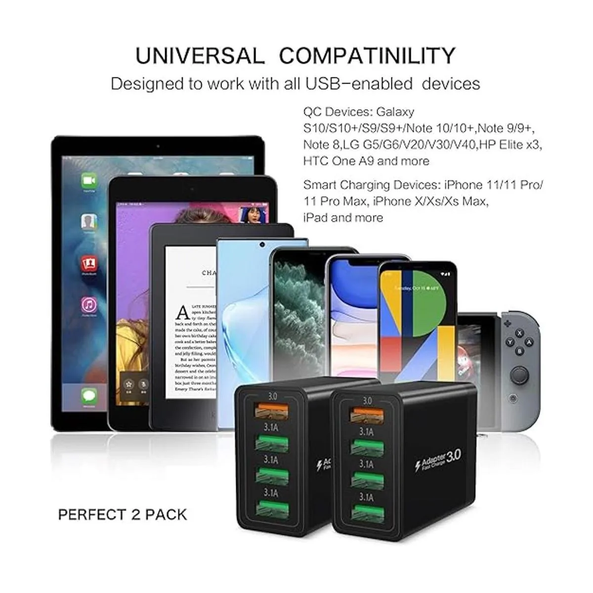 Cargador rápido USB 3.0 paquete de 2 unidades Boxeroo_3