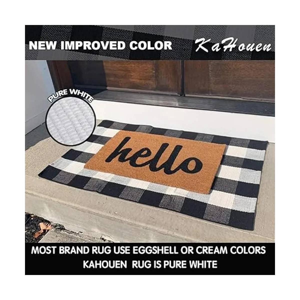 KaHouen Alfombra de algodón a cuadros de búfalo de 27.5 x_2