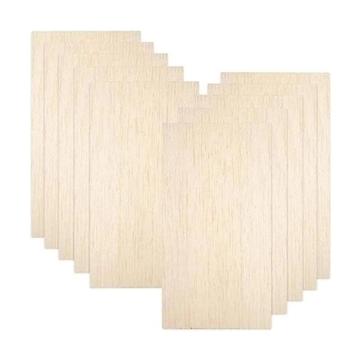 Paquete de 10 hojas de madera de balsa madera natural sin_1