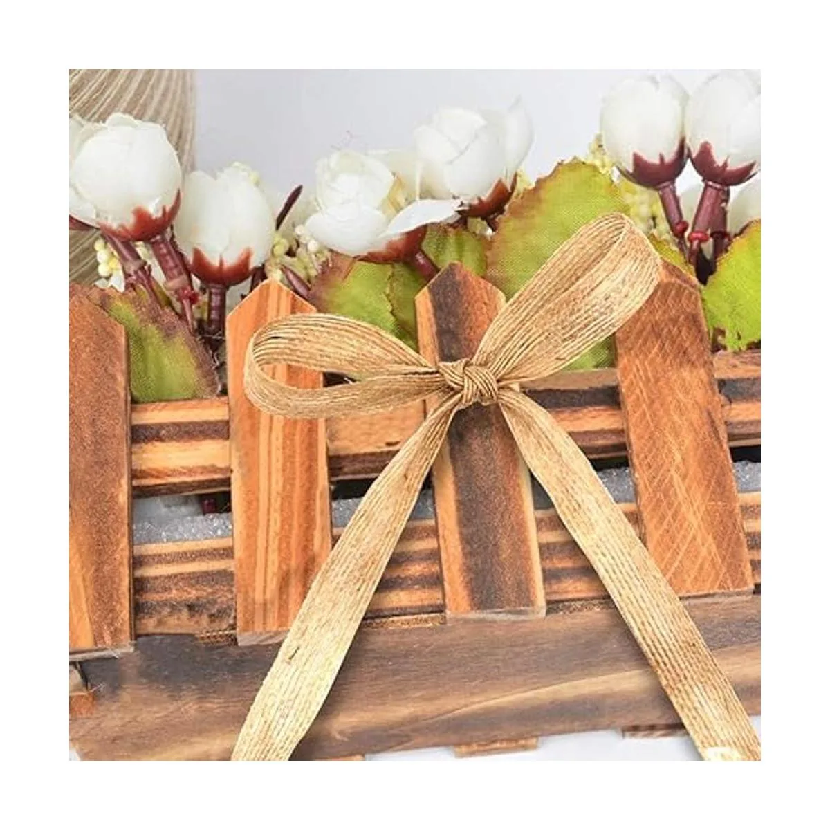 4 rollos de tela de arpillera natural con cinta de