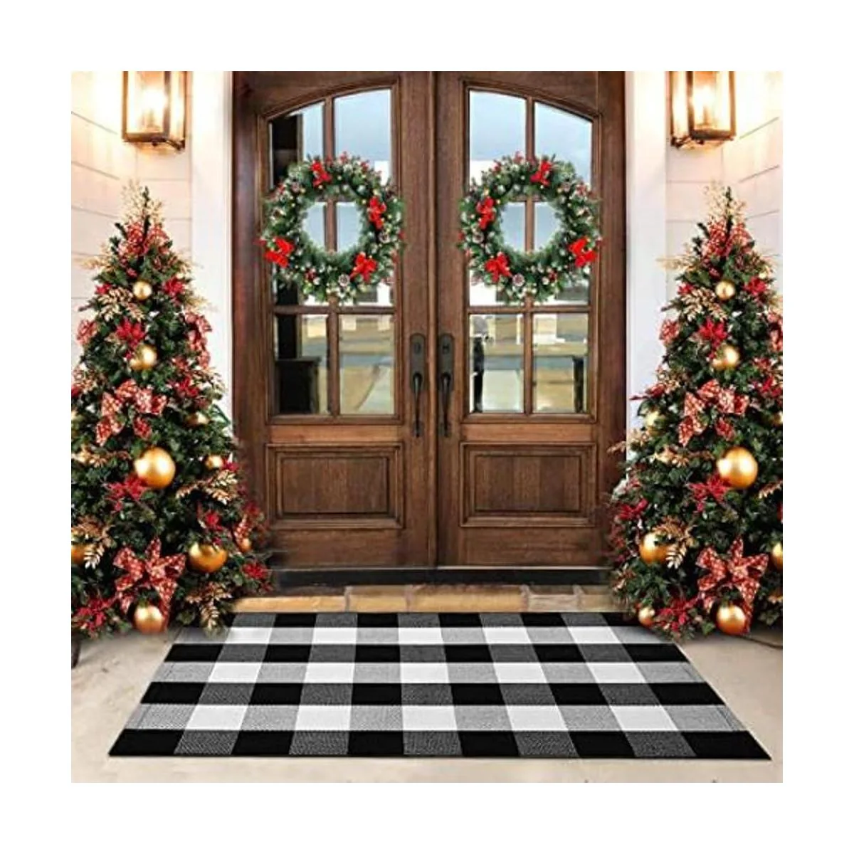 KaHouen Alfombra de algodón a cuadros de búfalo de 27.5 x_1