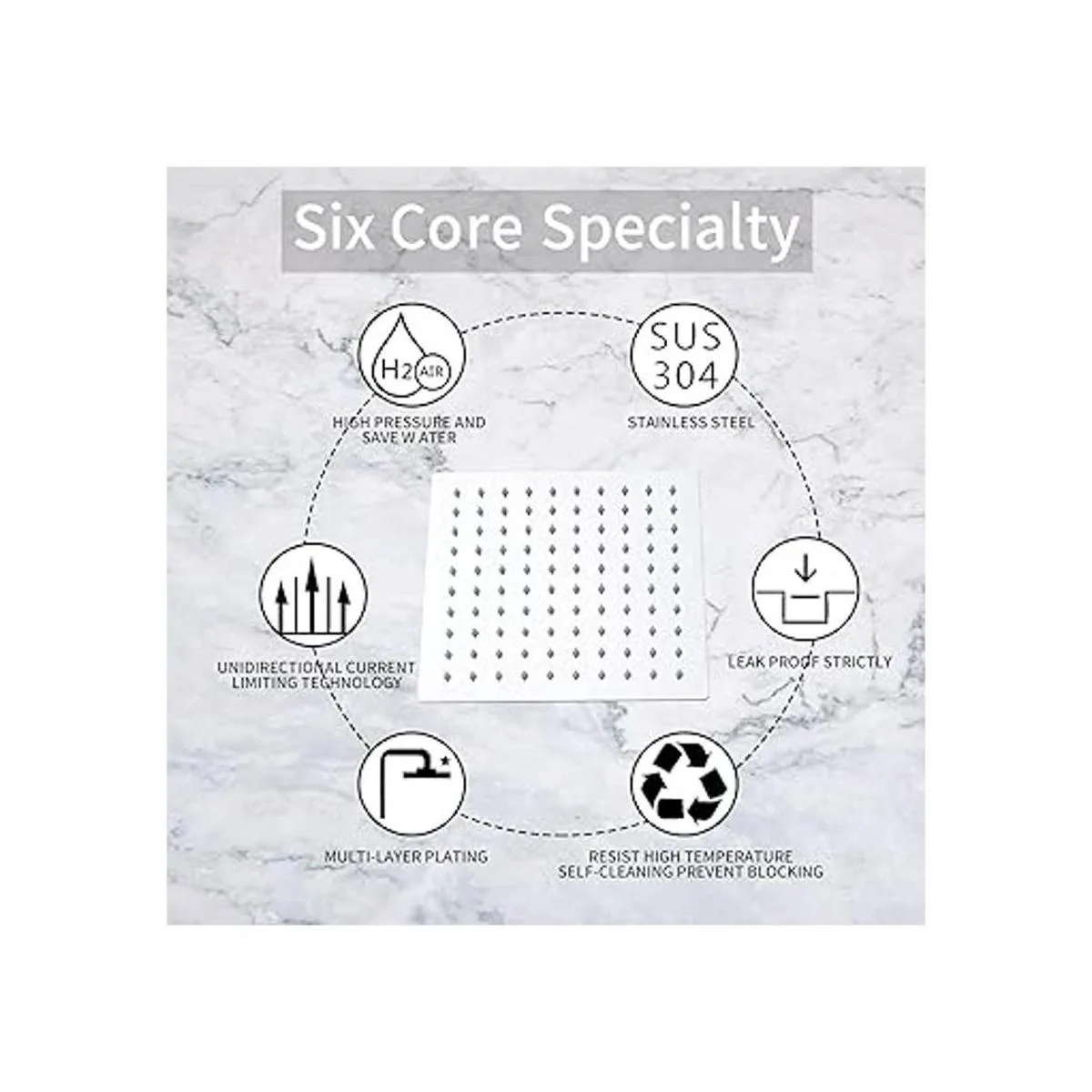 GGStudy Alcachofa de ducha cuadrada de acero inoxidable_3