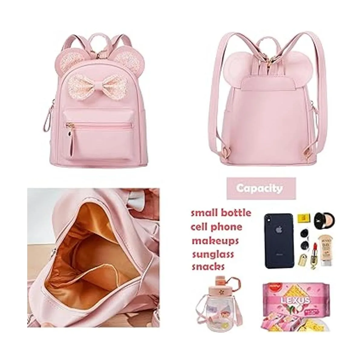 Mochila de hombro con purpurina para niños pequeños mini_2