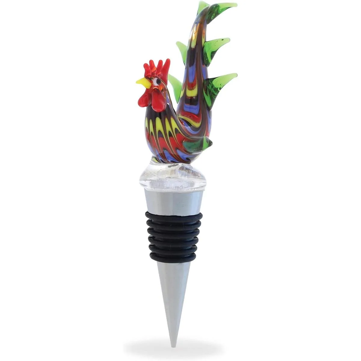 Cheers Tapón de vino de vidrio de gallo Elegante sello