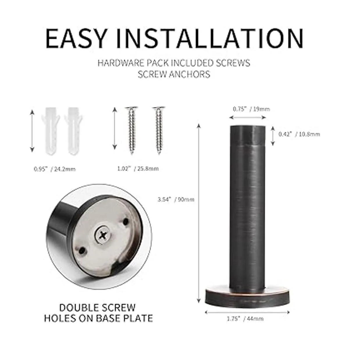 Orhemus Topes decorativos de puerta de acero inoxidable