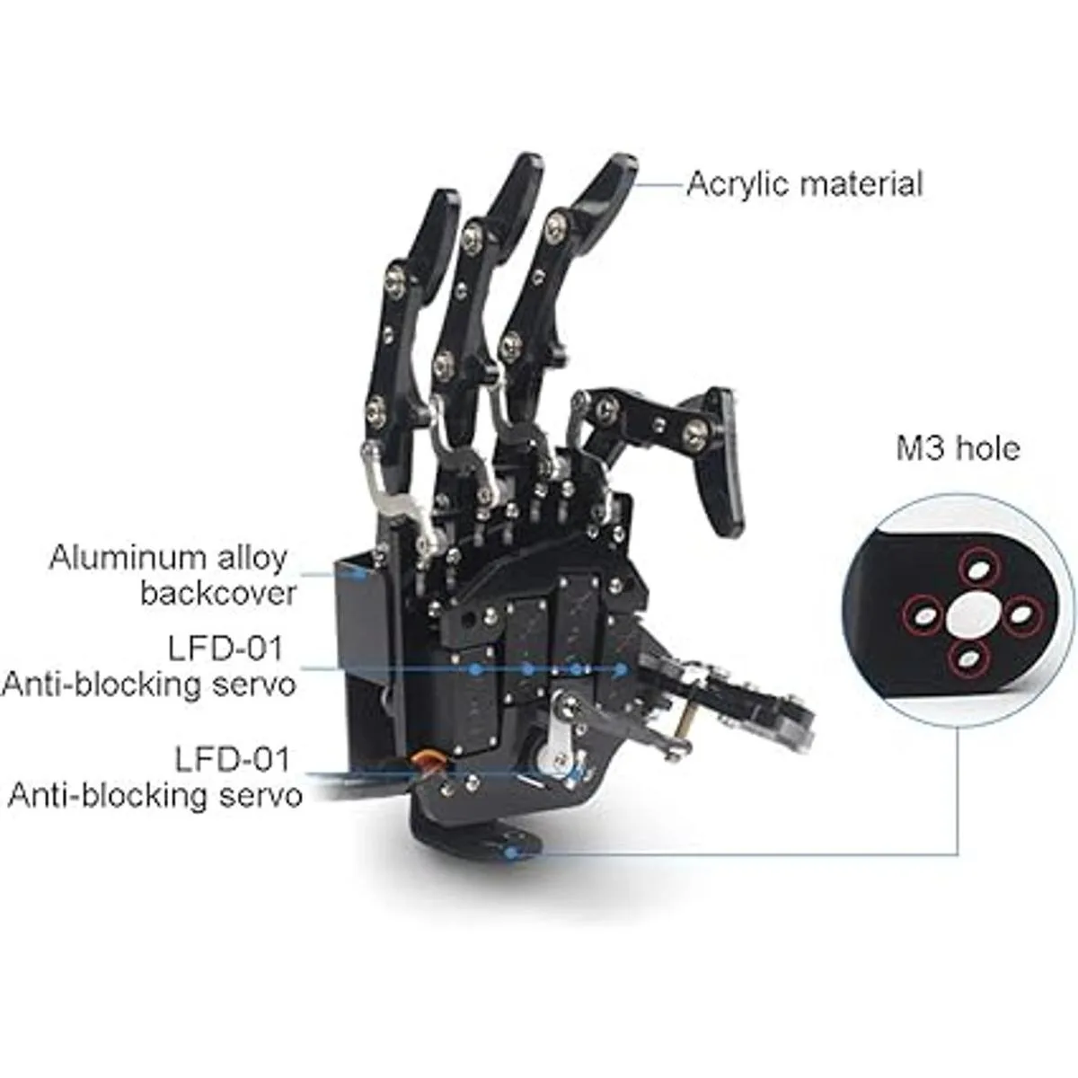 Robot Hand Five Fingers Solamente Movimiento Robot Bionic_4