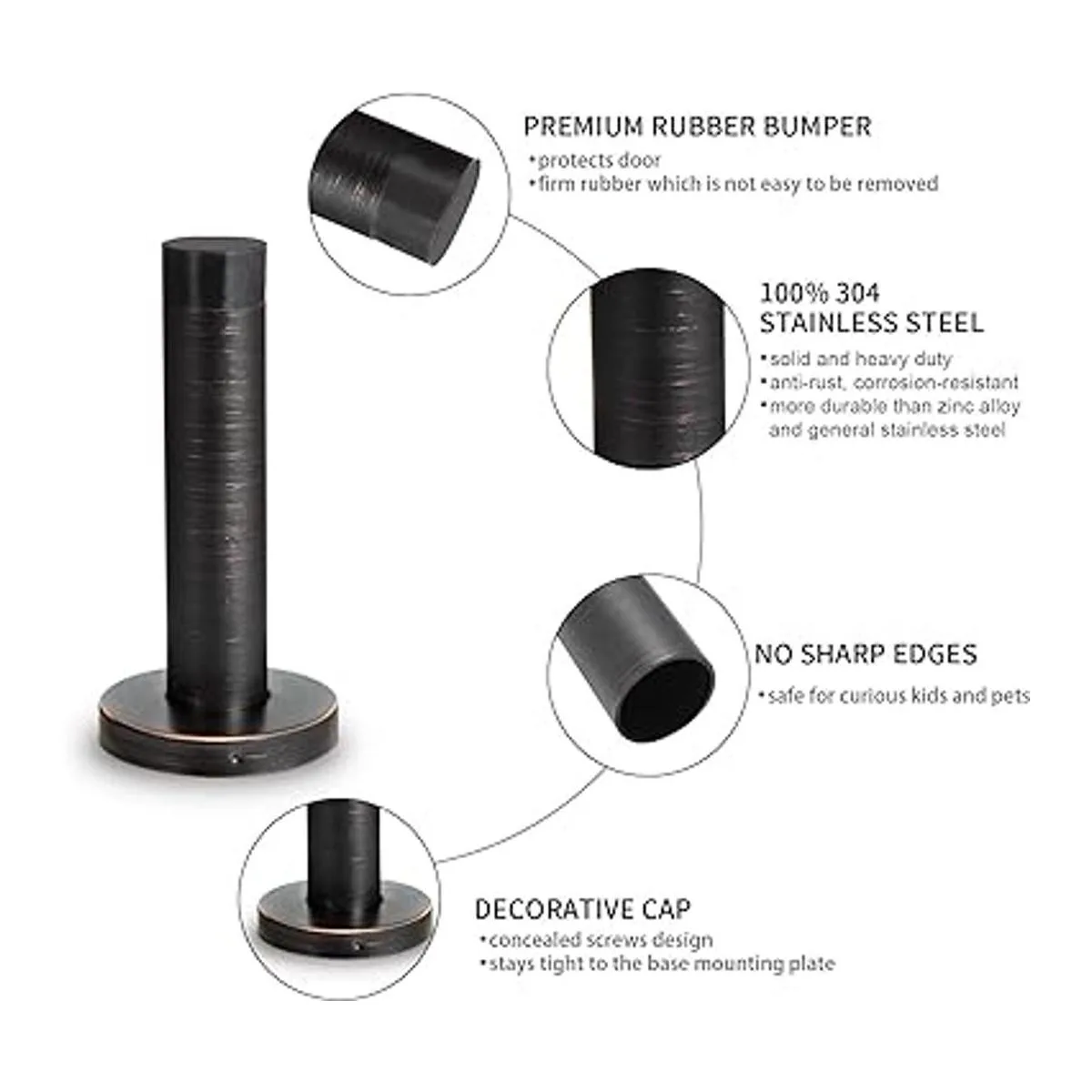 Orhemus Topes decorativos de puerta de acero inoxidable