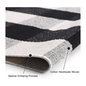 KaHouen Alfombra de algodón a cuadros de búfalo de 27.5 x_5