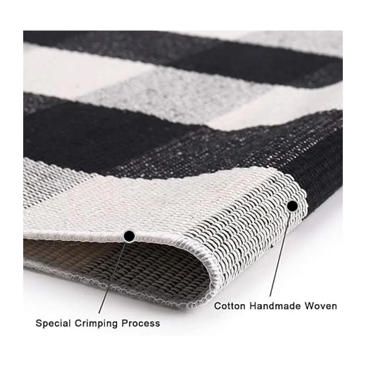 KaHouen Alfombra de algodón a cuadros de búfalo de 27.5 x_5