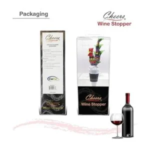 Cheers Tapón de vino de vidrio de gallo Elegante sello