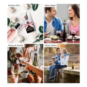 Cheers Tapón de vino de vidrio de gallo Elegante sello