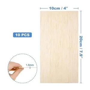 Paquete de 10 hojas de madera de balsa madera natural sin_2