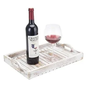 MyGift Bandeja para desayuno con asas para cortar madera