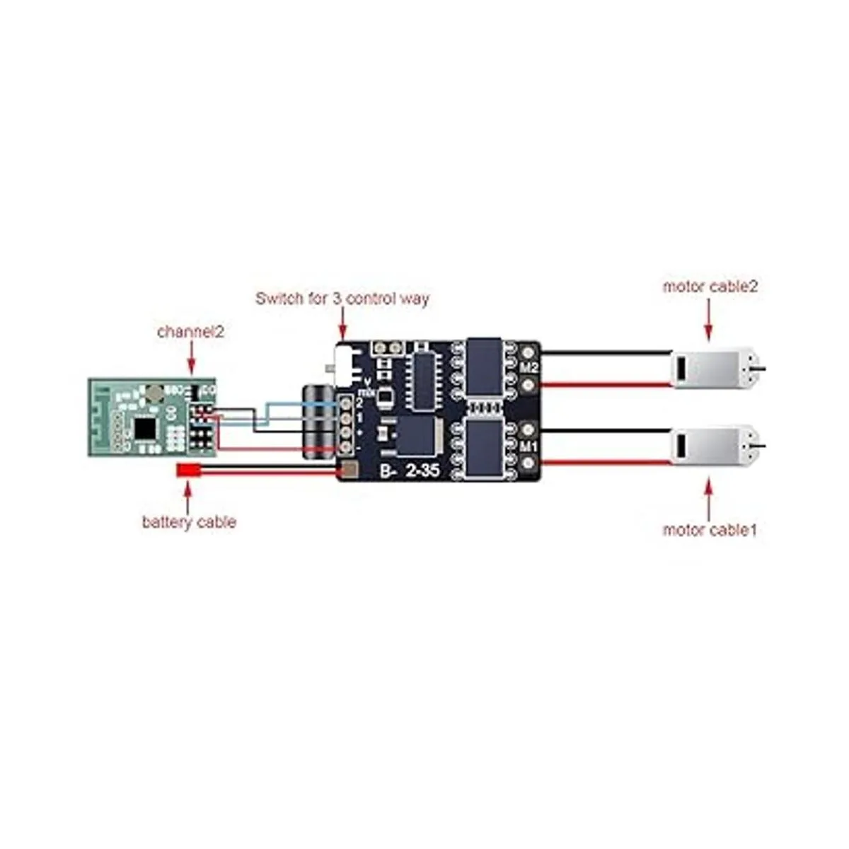 FPVKing Dual Way Bidireccional Cepillado ESC 2S3S Lipo 5A